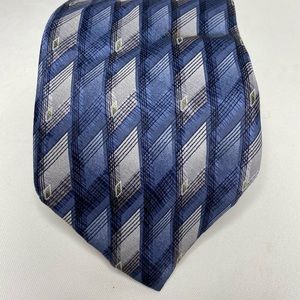 Ruffini Italian Silk Tie, blue and grey, NWT